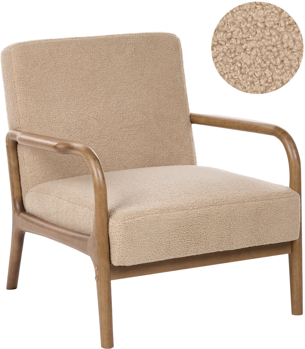 SENNELS - Fauteuil - Beige - Bouclé