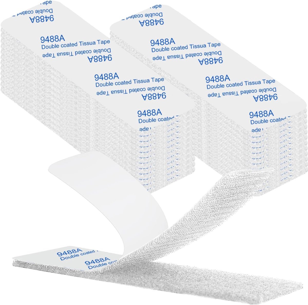 SnelShoppen - Extra sterke zelfklevende Velcro tape, dubbelzijdige plakkers, herbruikbaar, 20 stuks, rechthoekig, 3 x 10 cm, wit, ideaal voor huis, tu