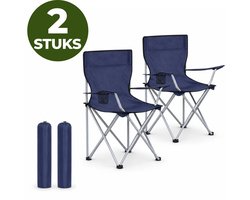 ACAZA Campingstoelen Set van 2 - Campingstoel - Strandstoel - BASIC - Draagvermogen 120 kg - Klapstoel - Kampeerstoel - Vouwstoel - Camping - Strandstoel Opvouwbaar - Visstoel - Klapstoelen - Festival Stoel - Blauw