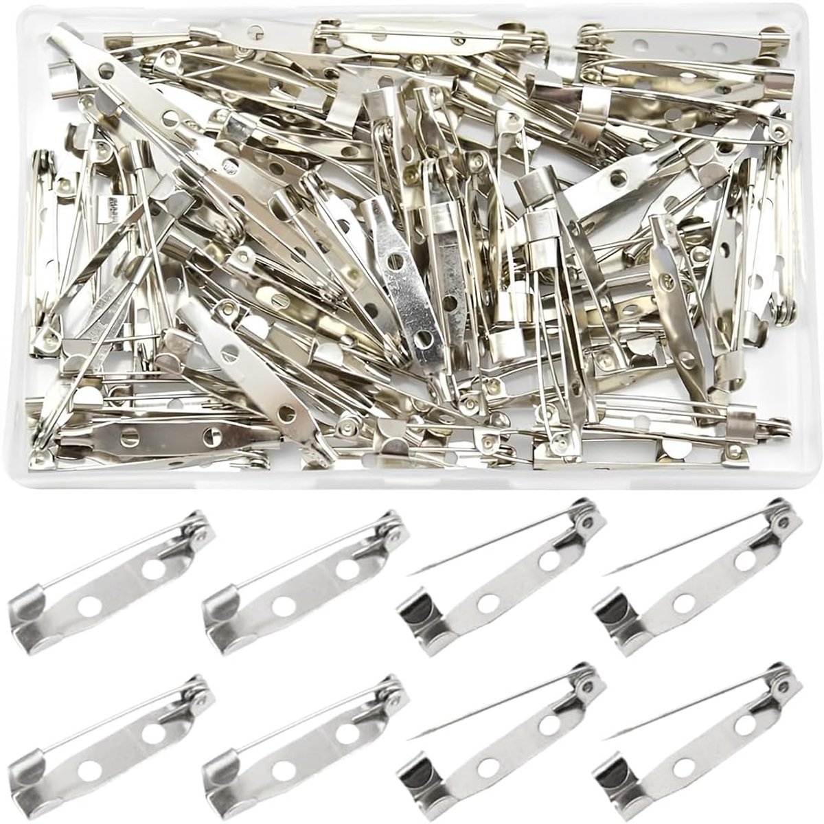 SnelShoppen - 200 Stuks Veiligheidsnaalden, Metalen Naalden voor DIY Sieraden, 20 mm Lange Broches, Robuuste Naaigerei voor Creatieve Projecten, Handw