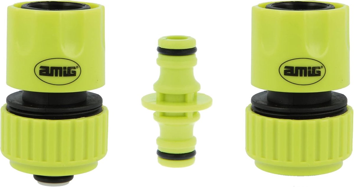 SnelShoppen - Tuinslang koppeling set - 3-delige set met 2 snelkoppelingen 3/4 inch en 1 connectorstuk - Ideaal voor tuinieren - ABS kunststof - Pista