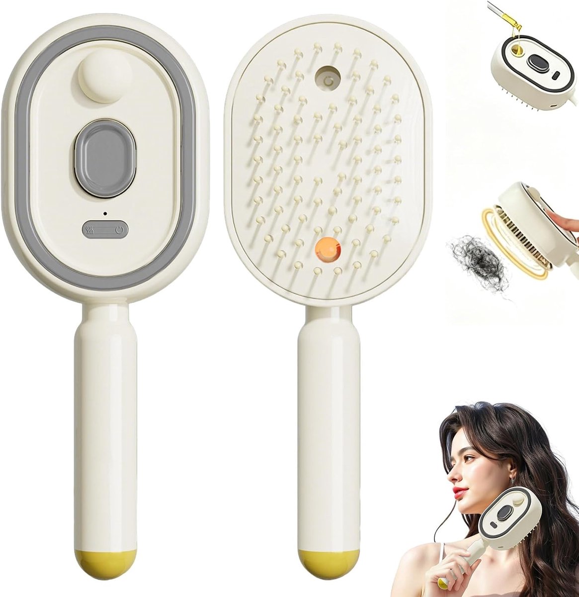 SnelShoppen - Elektrische Stoomborstels voor Haar, Oplaadbare Stoomstijltang, Pijnloze Ontwarring, Gladde Strengen, Ideaal voor Nat Haar, Voor Alle Ha