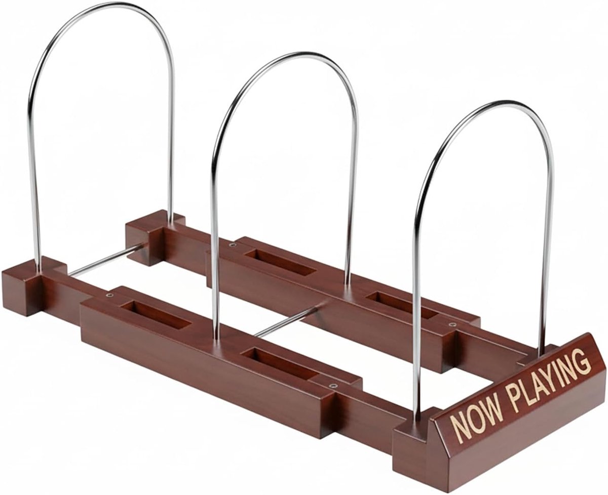 SnelShoppen - Platenrek voor 30-80 Vinylplaten - Uitbreidbaar Houten en Metalen Design - Perfect voor Retro Vinyl Collecties
