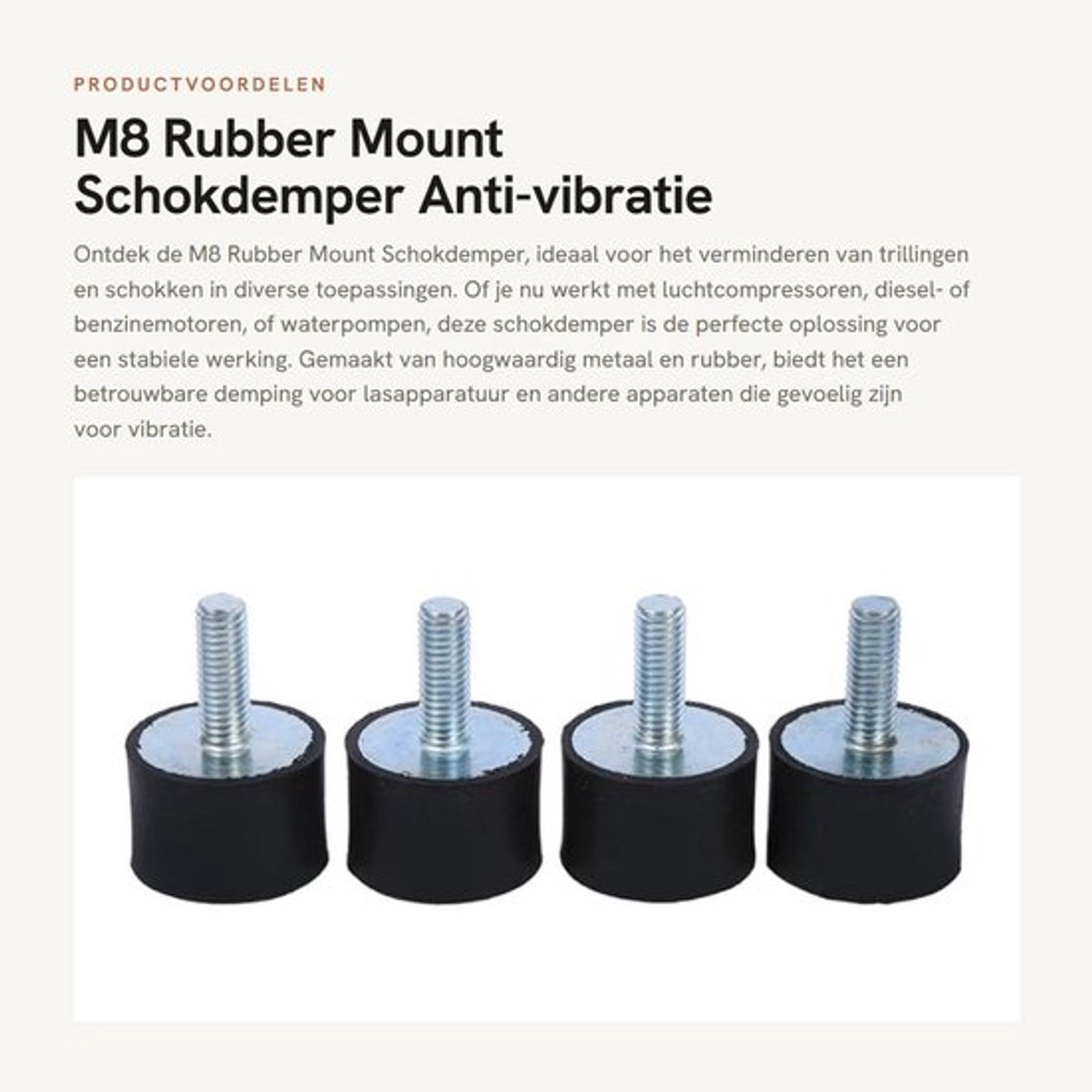 Rubber Mount - Schokdemper - Trillingsdempers - Geluidsreductie - Dempingselement - Compact ontwerp - Metaal/Rubber - Trillingsdemper