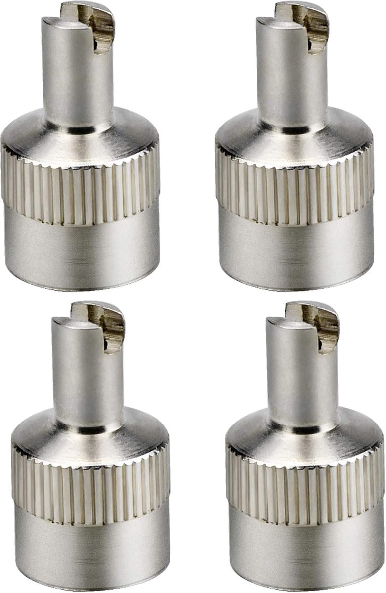 SnelShoppen - 4Pcs Auto Fiets Motor Ventiel Afdekdop Met Sleutel Ventielkern Extractor - Metalen Ventieldoppen Set - Perfect Voor Auto, Fiets, Scooter