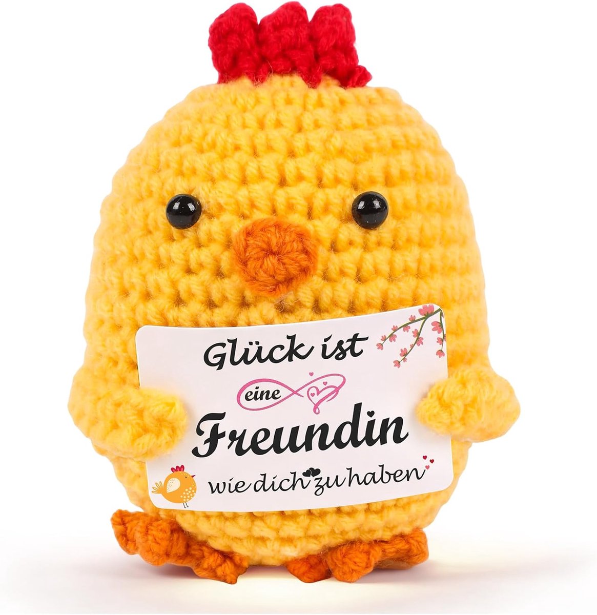 SnelShoppen - Schattige Kippenpop als Vriendschapscadeau voor Vriendin - Positieve Knuffel van Breiwol - Perfect voor Verjaardag, Kerstmis, en Geschen