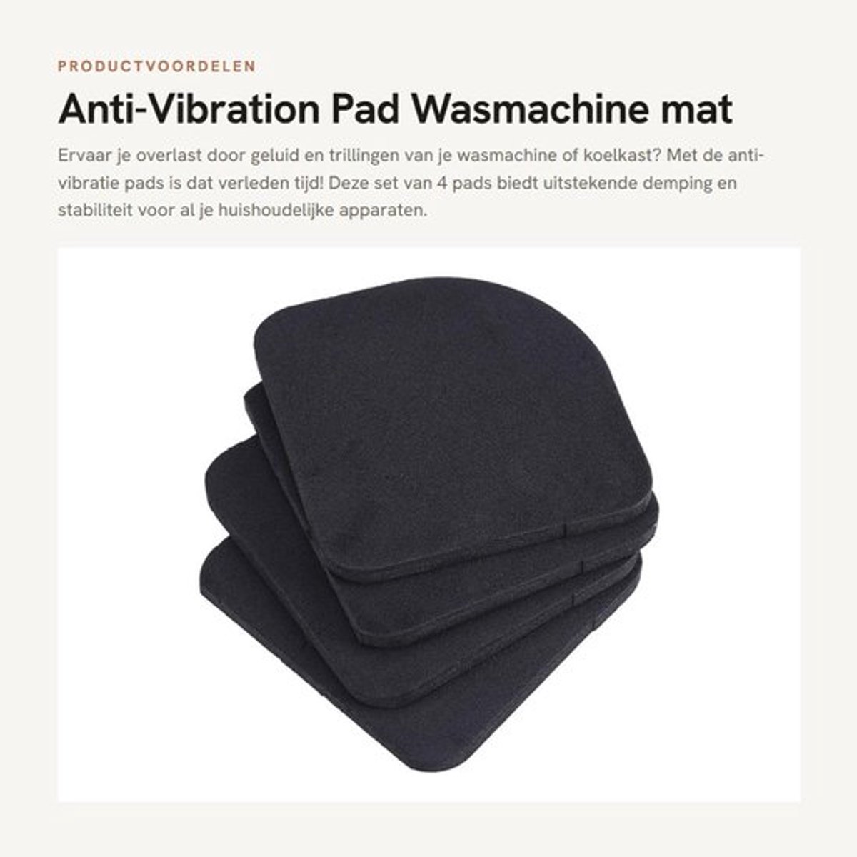Anti-vibratiepad set van 4 - Trillingsdempers wasmachine - Trillingsdempers koelkast - Antislipmatten - Schokabsorberend - Hoogwaardig EVA