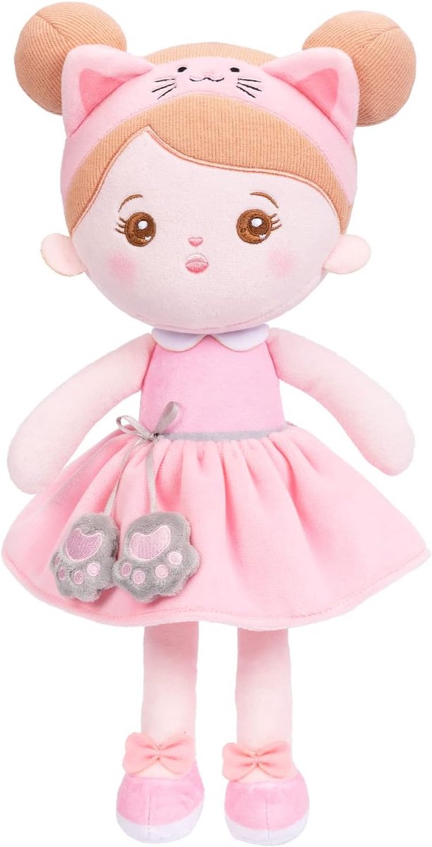 SnelShoppen - OUOZZZ Pluche Kat Pop voor Meisjes van 1-6 Jaar - Zachte en Veilige Speelgoed - 32cm - Perfecte Cadeau voor Verjaardag of Feest