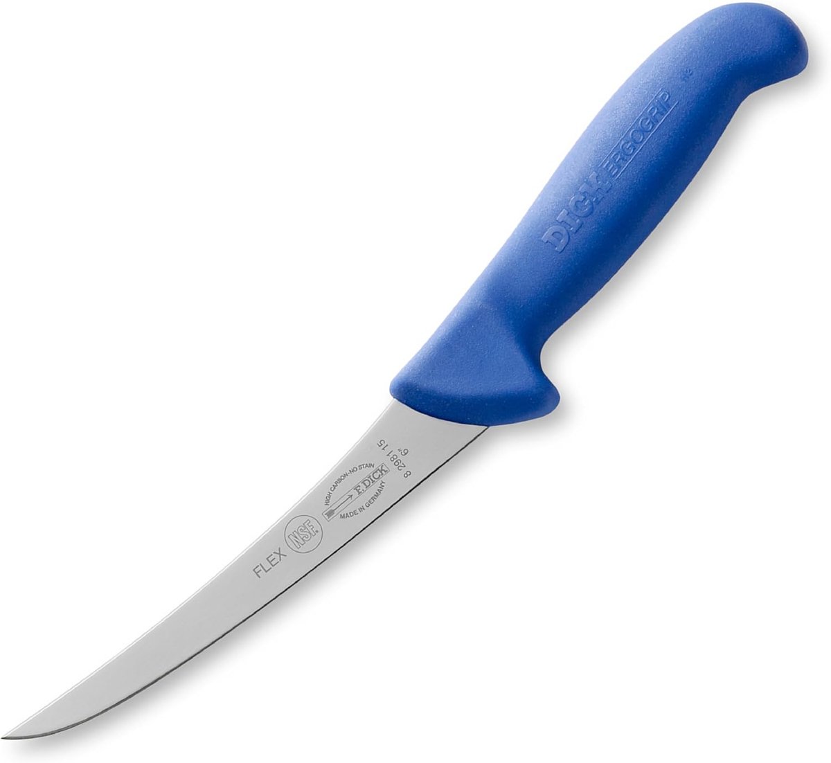 SnelShoppen - Flexibel Ontbeendmes 15 cm - ErgoGrip, RVS X55CrMo14, 56° HRC, Blauw - Ideaal voor Keuken, Vlees Snijden en Vleesbewerking