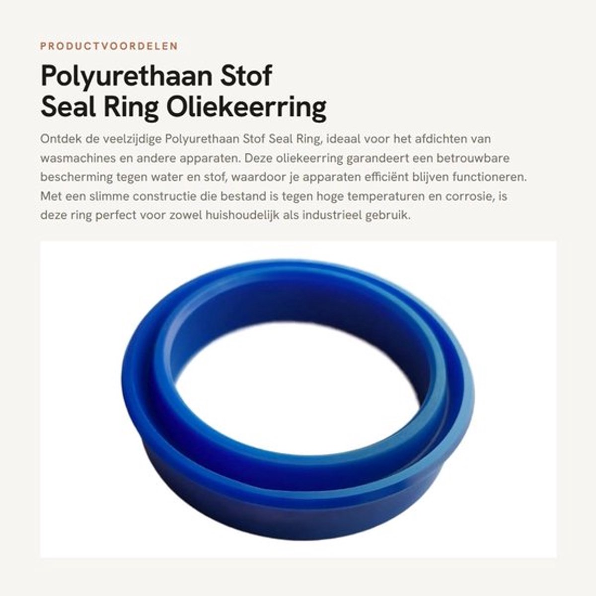 Oliekeerring Waterdicht - Afdichtingsring - Stofafdichting - Hoge Temperatuur Weerstand - Polyurethaan - 35mm ID / 45mm OD - Afdichtring