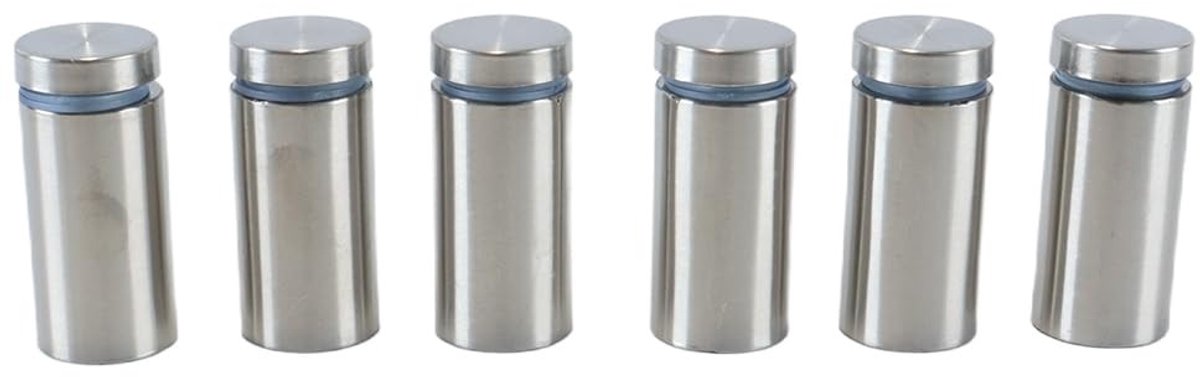 Roestvrijstalen reclameschroeven en afstandsbouten voor glas, 6 stuks voor reclameborden (19x40mm) met schroeven en expansiebuis