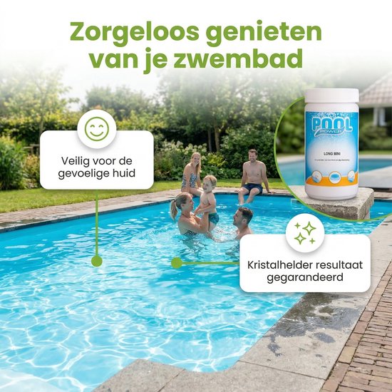 Pool Power Mini Flacon Desinfectie- en Anti-algmiddel voor Zwembaden - 1 kg (Chloor tabletten 90% actief chloor)