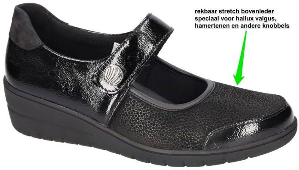 Solidus -Dames - zwart - ballerina's & mocassins - maat 39.5