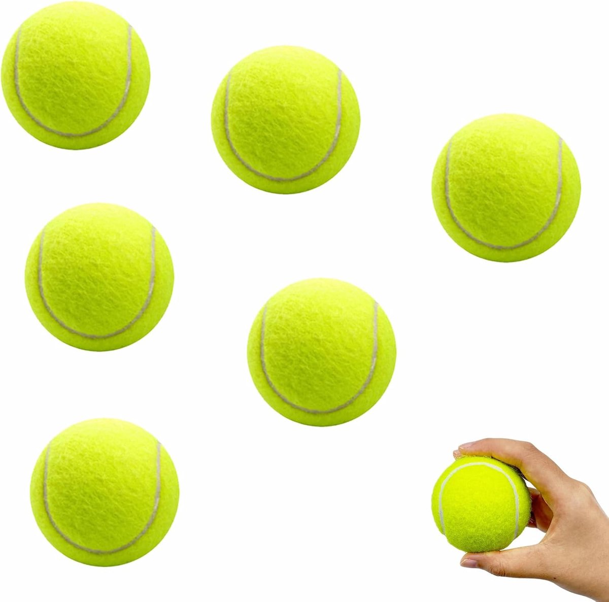 SnelShoppen - 6 Stuks Tennisballen, Elastische Tennisballen met Vilt voor Hoge Zichtbaarheid, Ideaal voor Ballenmachines en Hondenspeelplaatsen