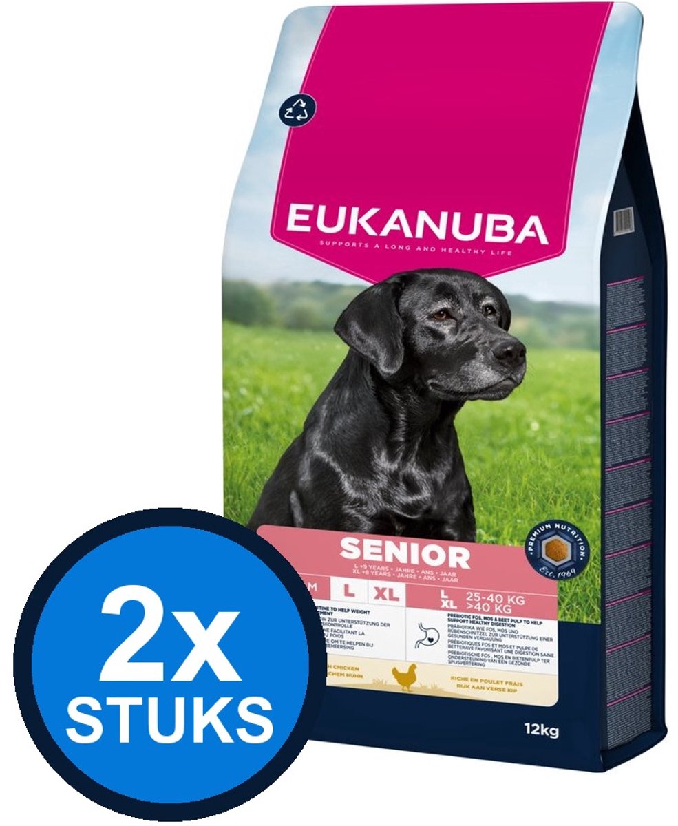 2x Eukanuba - Life Care dog senior large chicken 12kg