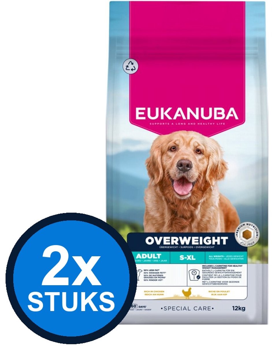 2x Eukanuba - Special Care dog adult overweight 12kg