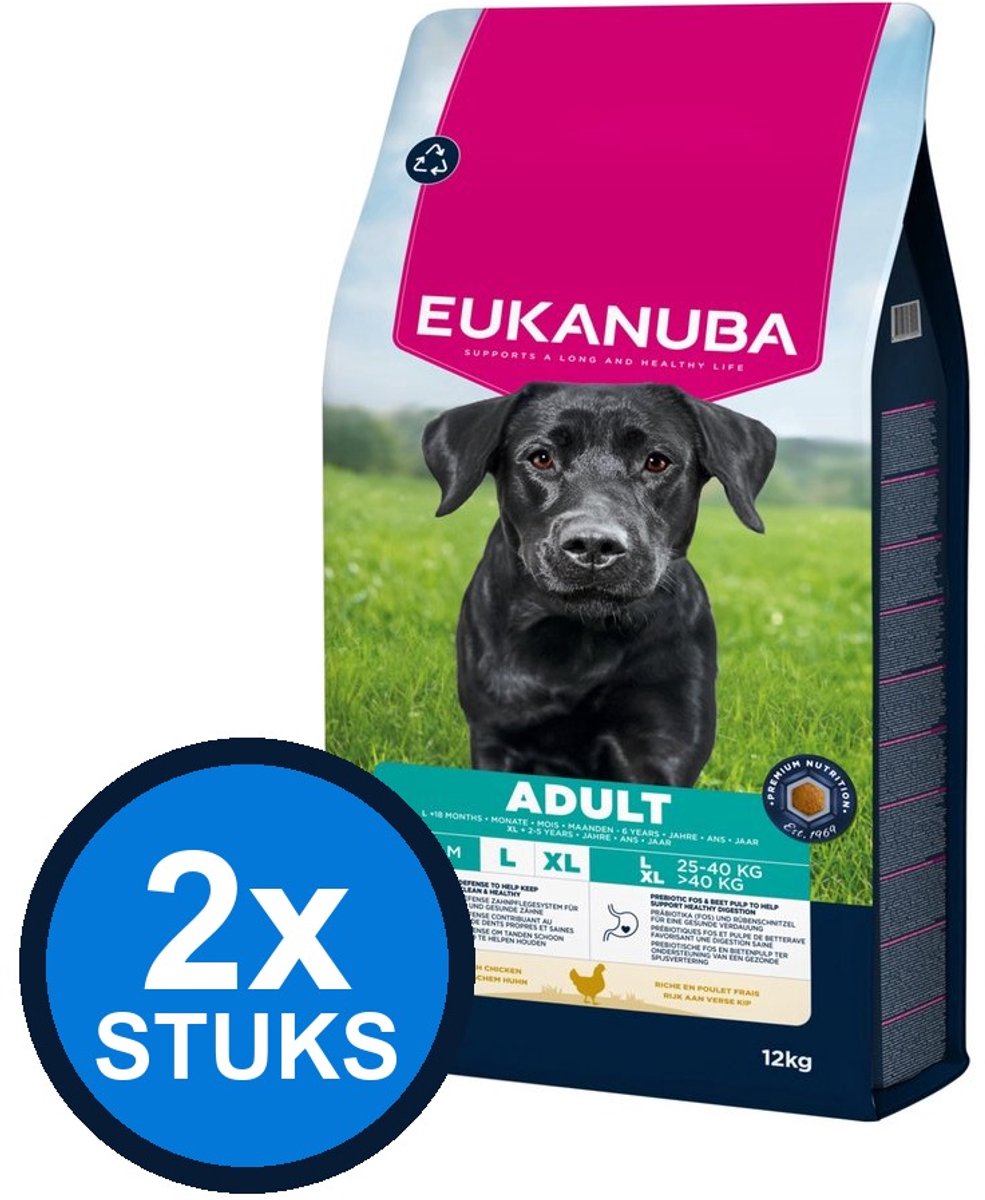 2x Eukanuba - Life Care dog adult large chicken 12kg