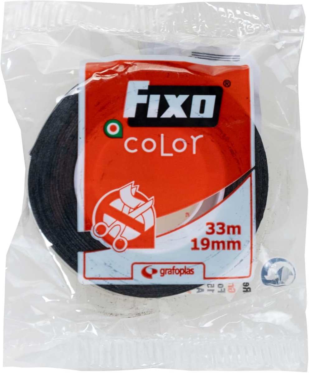 SnelShoppen - Fixo Colour 75088510 Zwarte Plakband 19 mm x 33 m - Perfect voor Creatief Knutselen, Hobby's, Decoraties en Meer