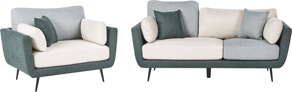 BOLGA - Woonkamerset - Groen/Wit - Polyester