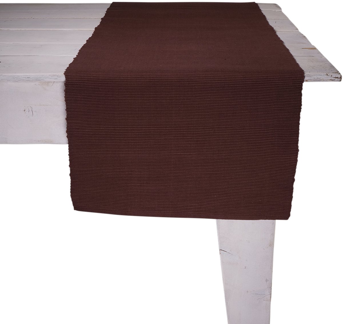 Rib Uni Tafelloper bruin 45x140cm