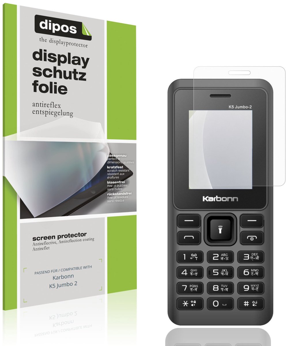 dipos – 4x Matte Beschermfolie geschikt voor Karbonn K5 Jumbo 2 | Krasbestendige & antireflecterende Screenprotector Ultra-Thin