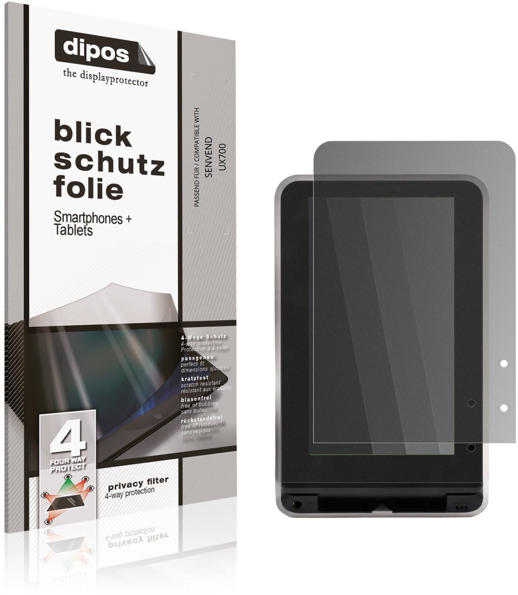 dipos – Matte Privacy Screenprotector geschikt voor SENVEND UX700 | Anti-Spy Beschermfolie