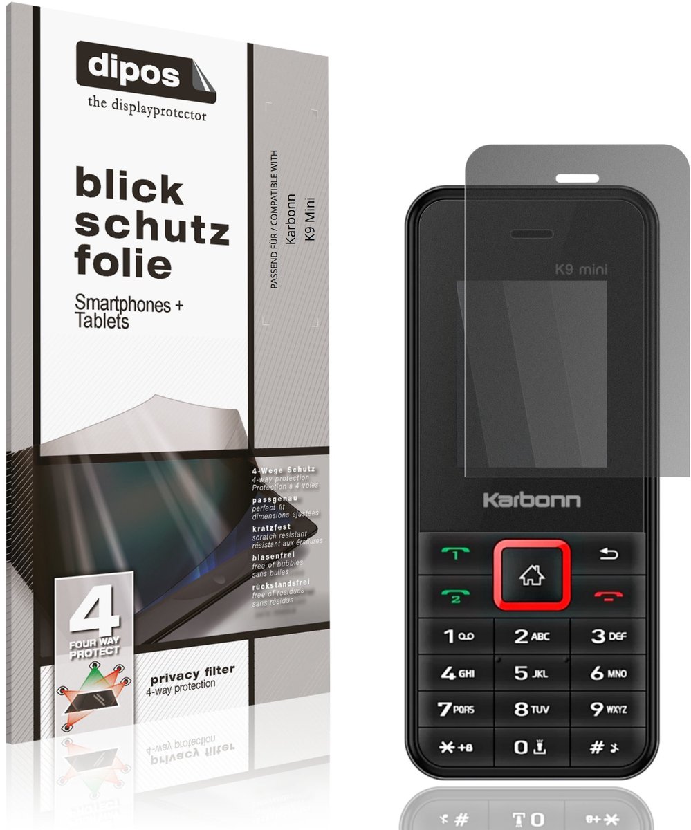 dipos – Matte Privacy Screenprotector geschikt voor Karbonn K9 Mini | Anti-Spy Beschermfolie