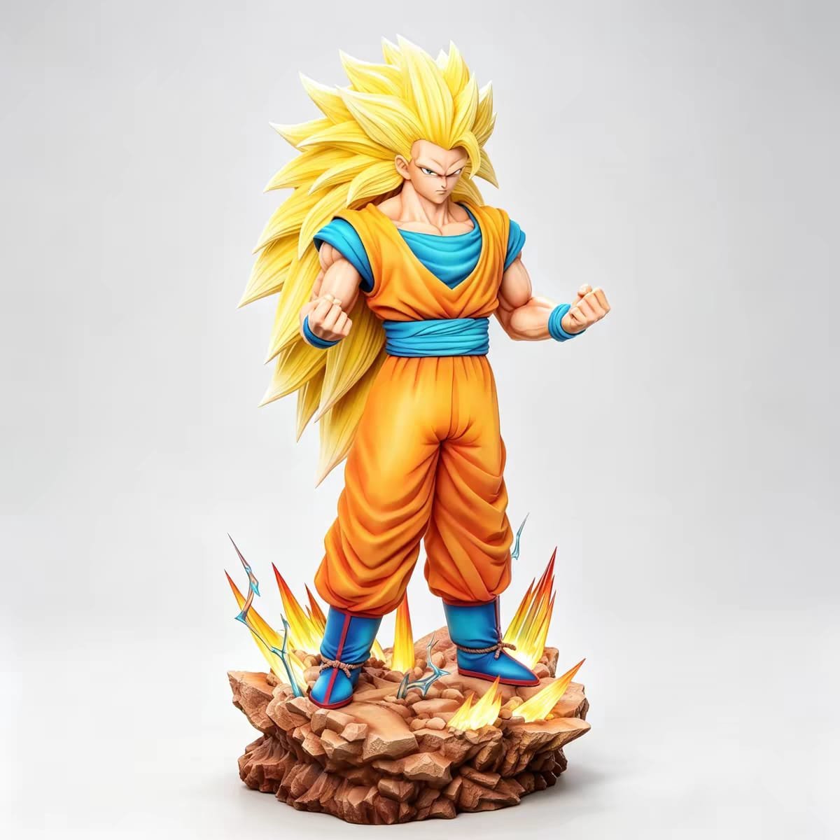 Dragonball Z - Figurine - Son Goku- 35cm - Anime - Dragon Ball Figuur - Figuren - Super Saiyan 3 - Geschenk - LED verlichting - Beeldje - Pvc - Collectie - Ornament