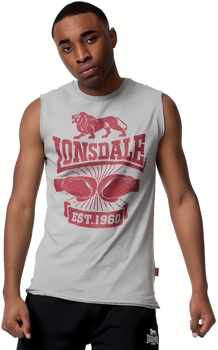 Lonsdale tanktop Cleator mouwloos T-shirt slim fit
