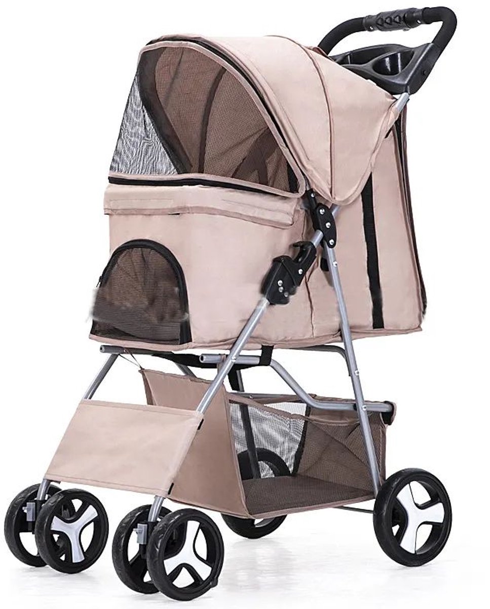 Buggy 3v1 opvouwbare wandelwagen voor honden 45 x 100 x 80 cm, Beige