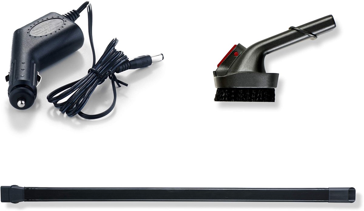 SnelShoppen - INVICTUS ONE Accessoireset voor Handstofzuiger - 2-in-1 Borstel, 63 cm Verlengslang, Auto Adapter - Zwart - Ideaal voor Huishouden, Auto