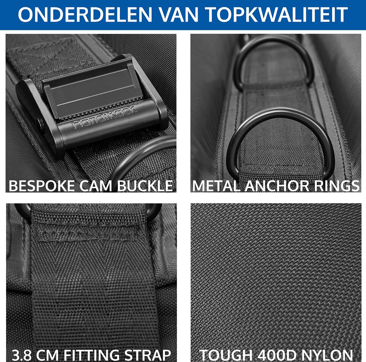 SnelShoppen - HandiRack Universeel Auto Dakrek - Quick Fit Zware Dakdragers voor Auto - Zwart - Ideaal voor Vakantie, Camping, Fietsen, en Buitensport thumbnail 4