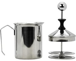 Melkopschuimer Handmatig - Koffie klopper - Koffiebereiding thuis - Roestvrij staal - 3.14x7.07 inch - Zilver