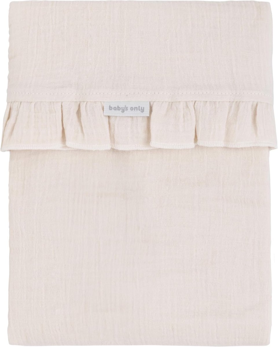 SnelShoppen - Crib Sheet Baby - Warm Linen - 80x100cm - 100% Katoen - Machinewasbaar - Chic Ruffle Details voor Crib en Wieg