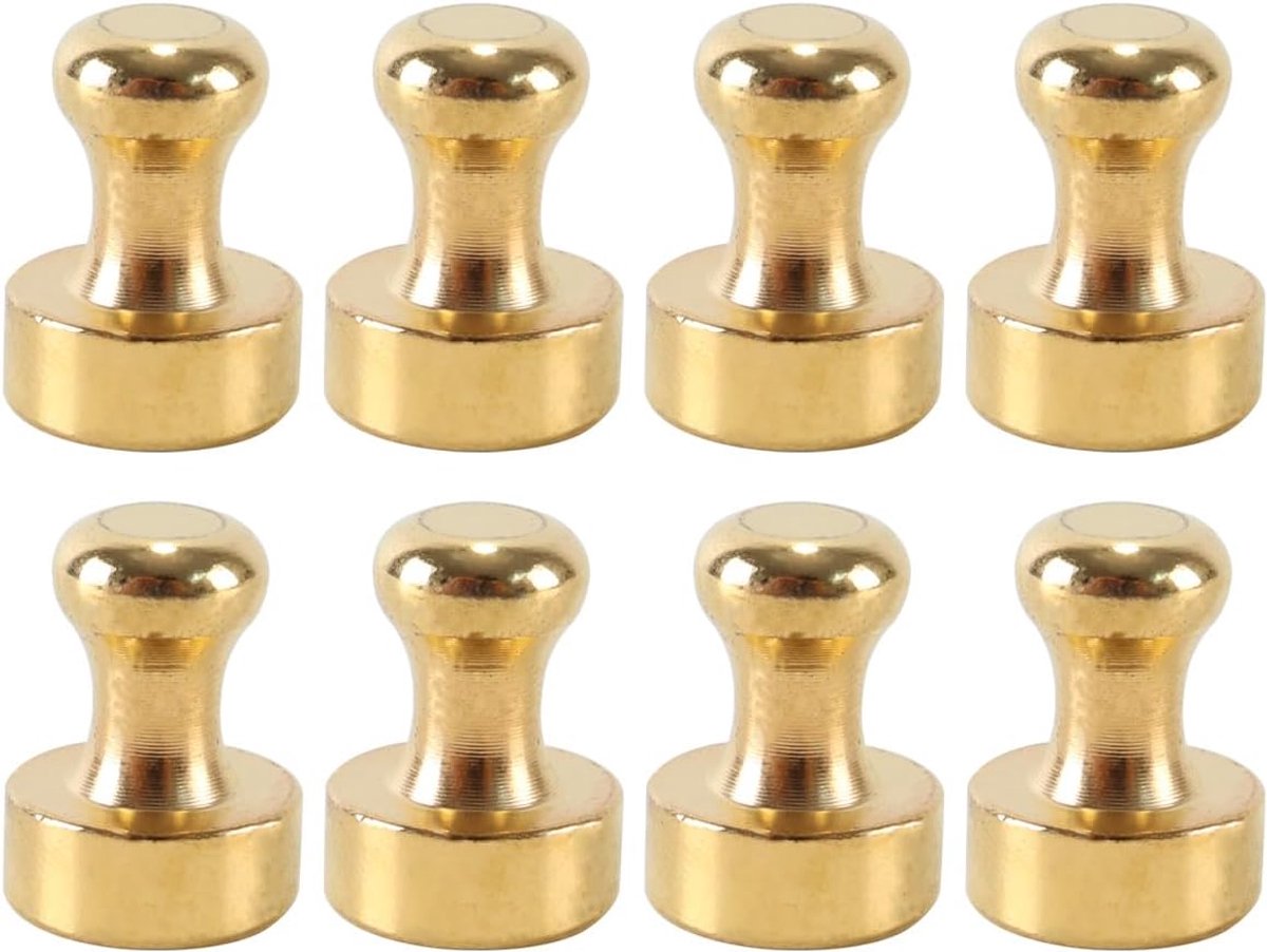 SnelShoppen - 8Pcs Neodymium Magneten 12x16mm - Sterke Push Pins voor Koelkast, Whiteboard, Kantoor, DIY Creaties - Gouden Kleur