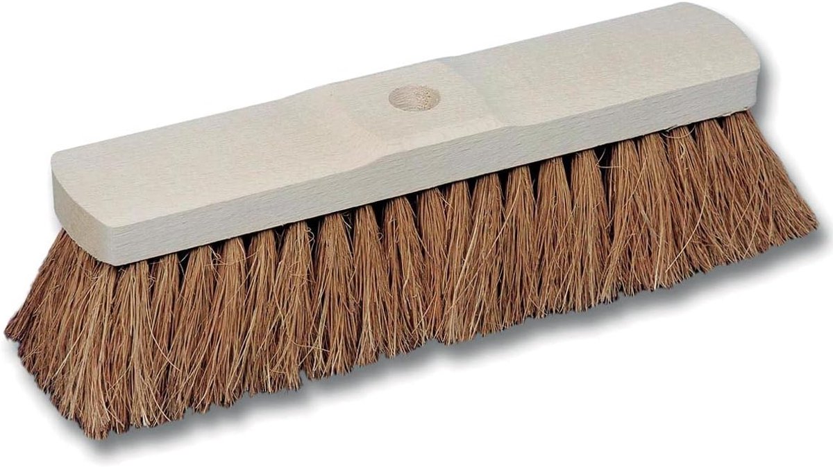 SnelShoppen - Coco Sweeper Onbehandeld Hout 60Cm - Vloerveger voor Binnen en Buiten, Ideaal voor Tuin, Keuken, Feest of Camping