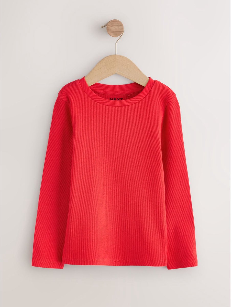 Next - Meisjes - Geribbelde top met lange mouwen - Rood