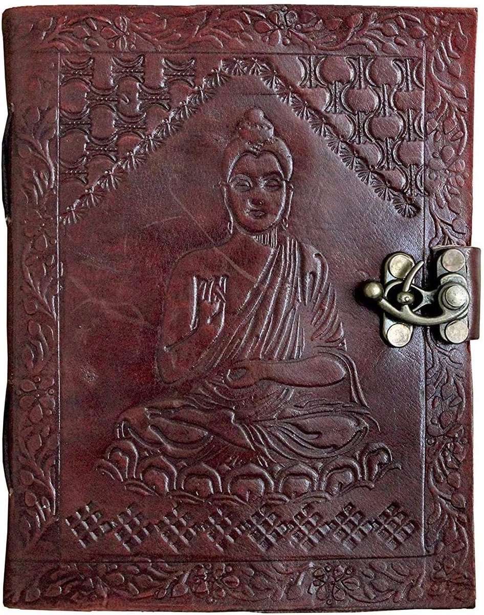 SnelShoppen - Handgemaakt Leer Journal met Messing C-slot - Compact Notitieboek voor Studenten, Kantoor, Creatieve Doodles, 5x7 Inch