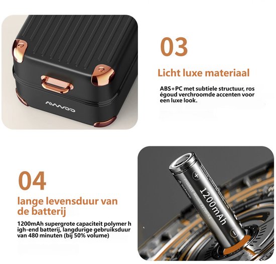 KINSI Retro platenspeler bluetooth luidspreker, 360° stereogeluid, compact speaker met RGB-verlichting — afbeelding 4