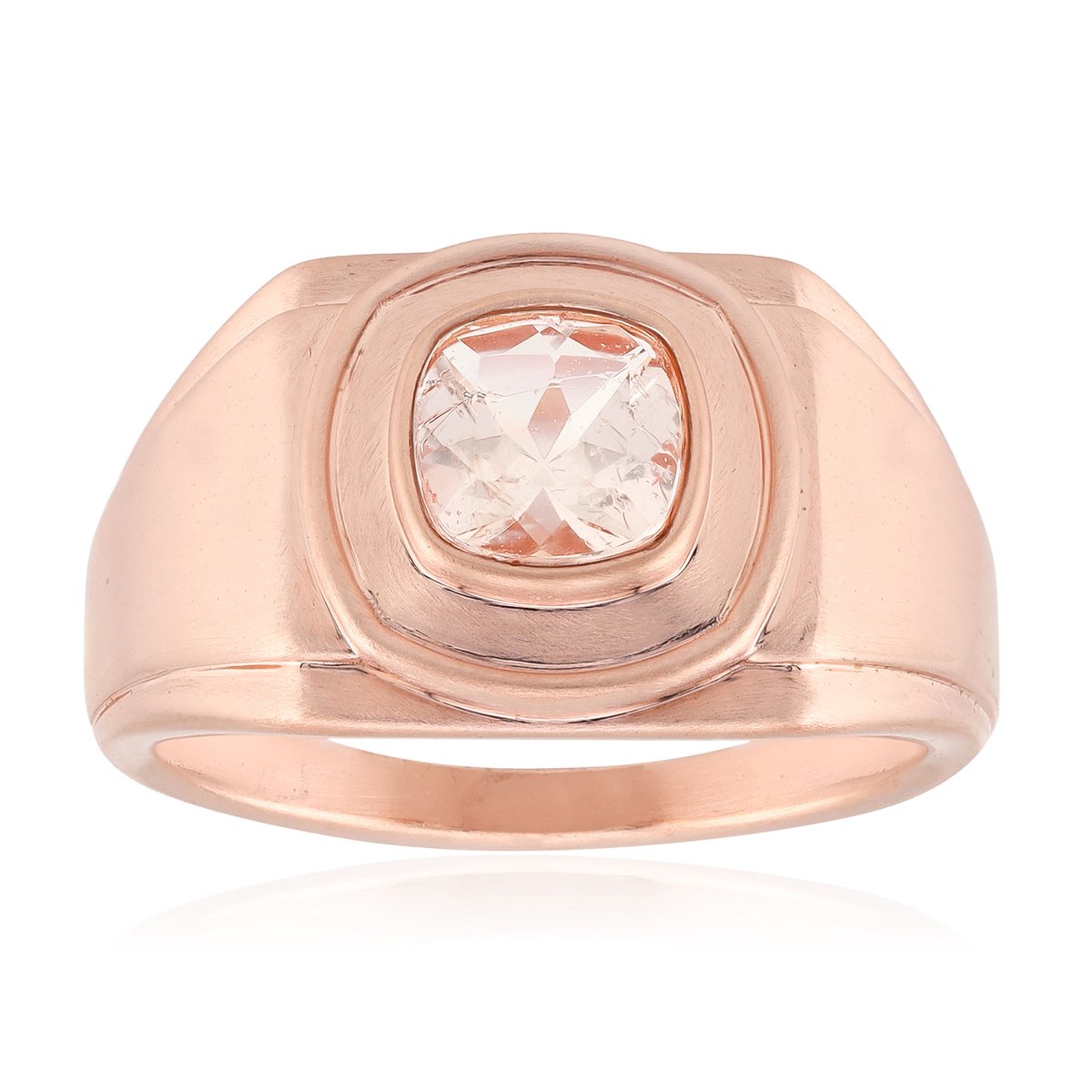 Cavill - Zilveren ring roségoud verguld - 925 sterling zilver - Braziliaanse Morganiet 0,741 ct - Antiek kussen slijpsel - Elegante damesring