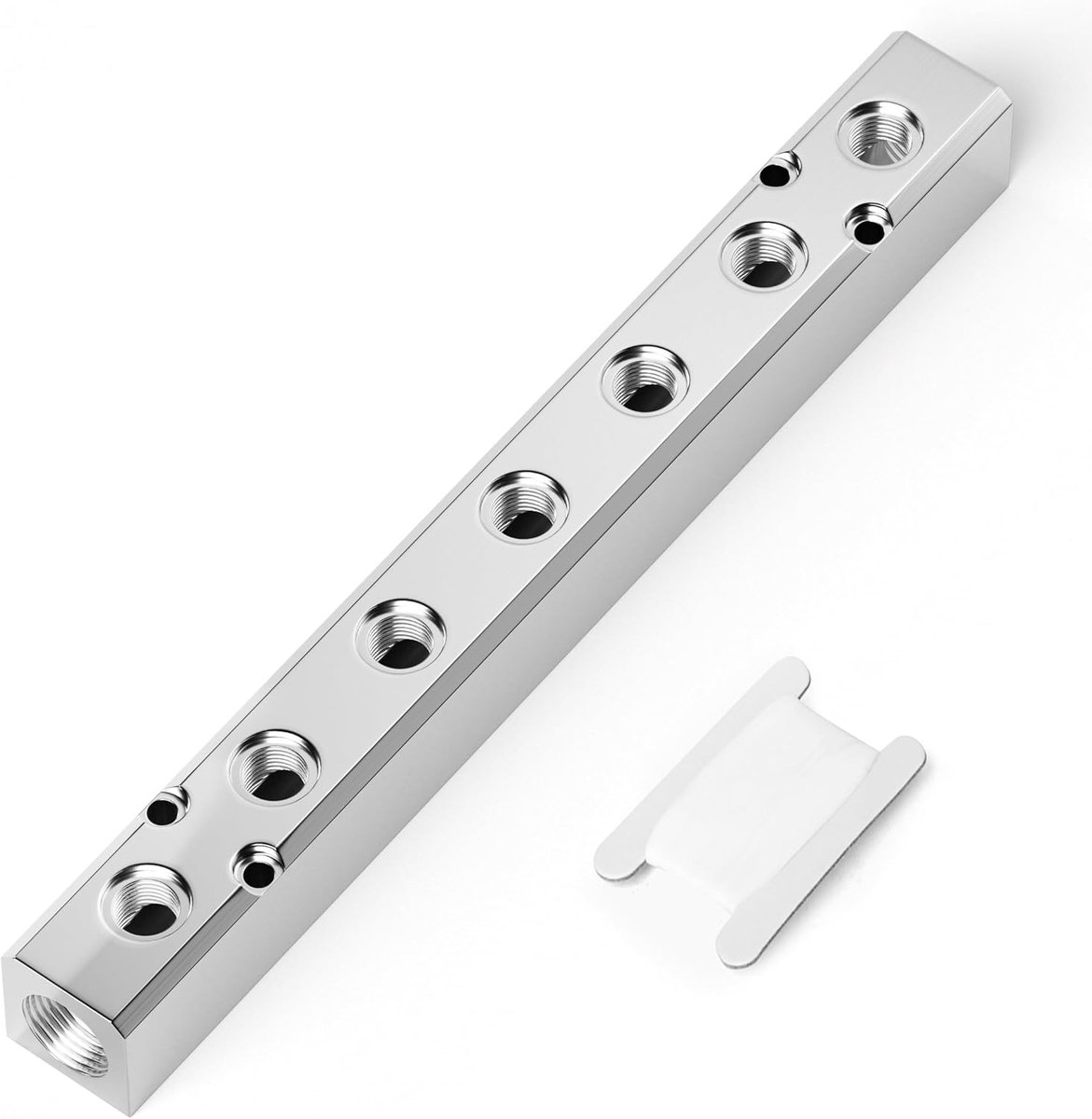 SnelShoppen - Pneumatische Shunt Aluminium Block 7-Weg 9-Poort Compressed Air Distributor - Pneumatische Verdeler voor Luchtcompressor en Industrie