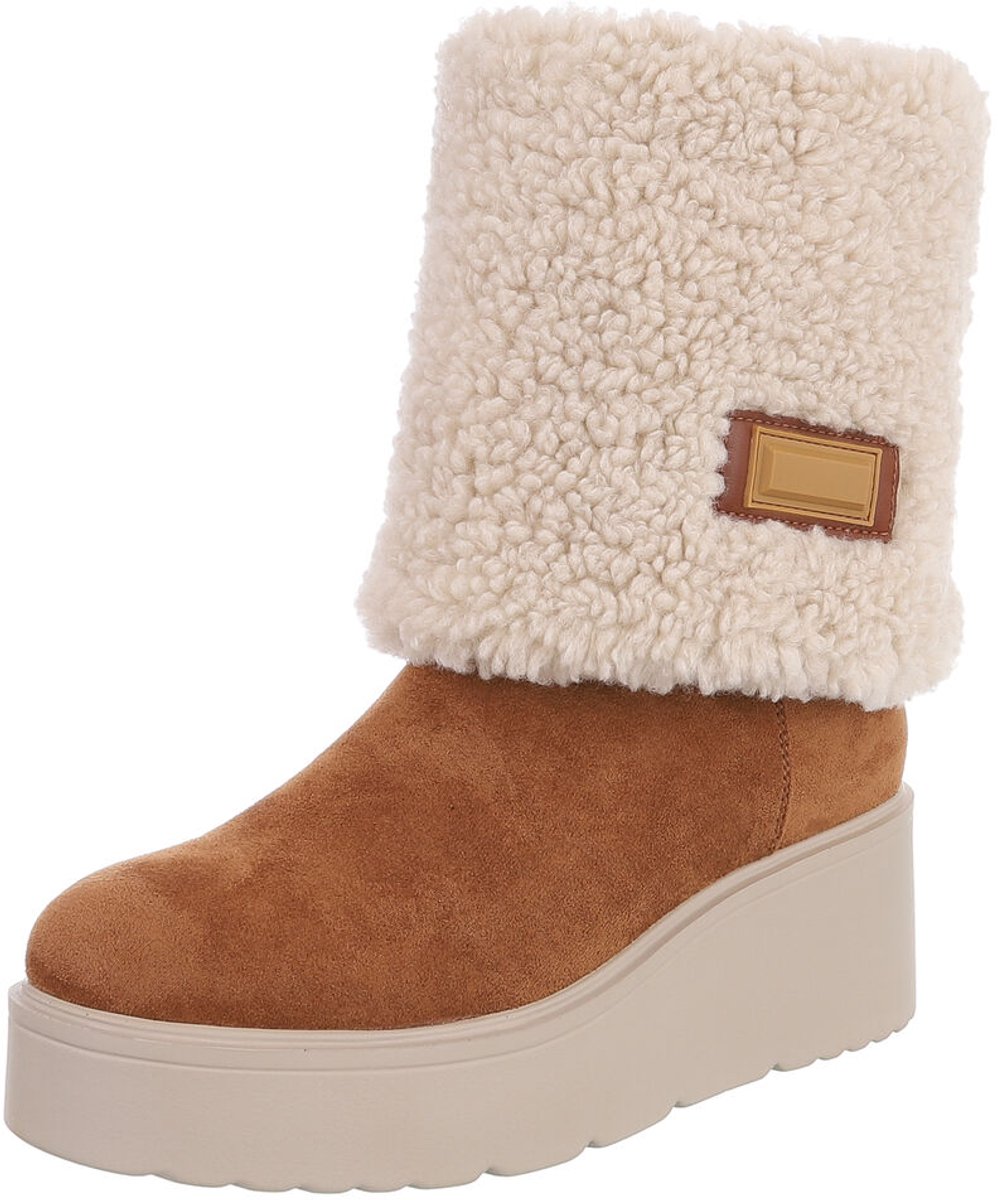 Dameslaars - Plateauzool en teddy-look - Dames Mt:37