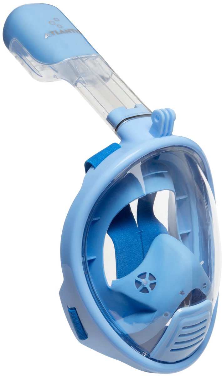 Atlantis Snorkelmasker 2.0 - Duikbril - Snorkel - Snorkelset - Full Face Masker - Kinderen - Blauw - XS