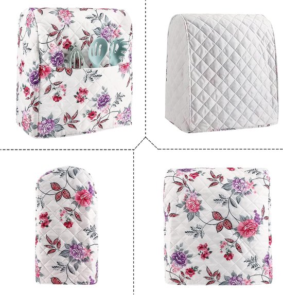 Mixerhoes Keuken - Apparaathoes - Apparaten Beschermen - Met Opbergvakken - Voor 5-8 Liter - Bloemenprint — afbeelding 5