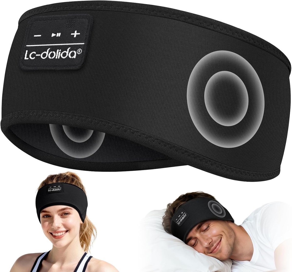 SnelShoppen - Slaaphoofdtelefoon Bluetooth - Hoofdband met Hifi Stereo - 15 Uur Speeltijd - Comfortabele Hoofdband voor Sport, Yoga en Slaap - Ideaal