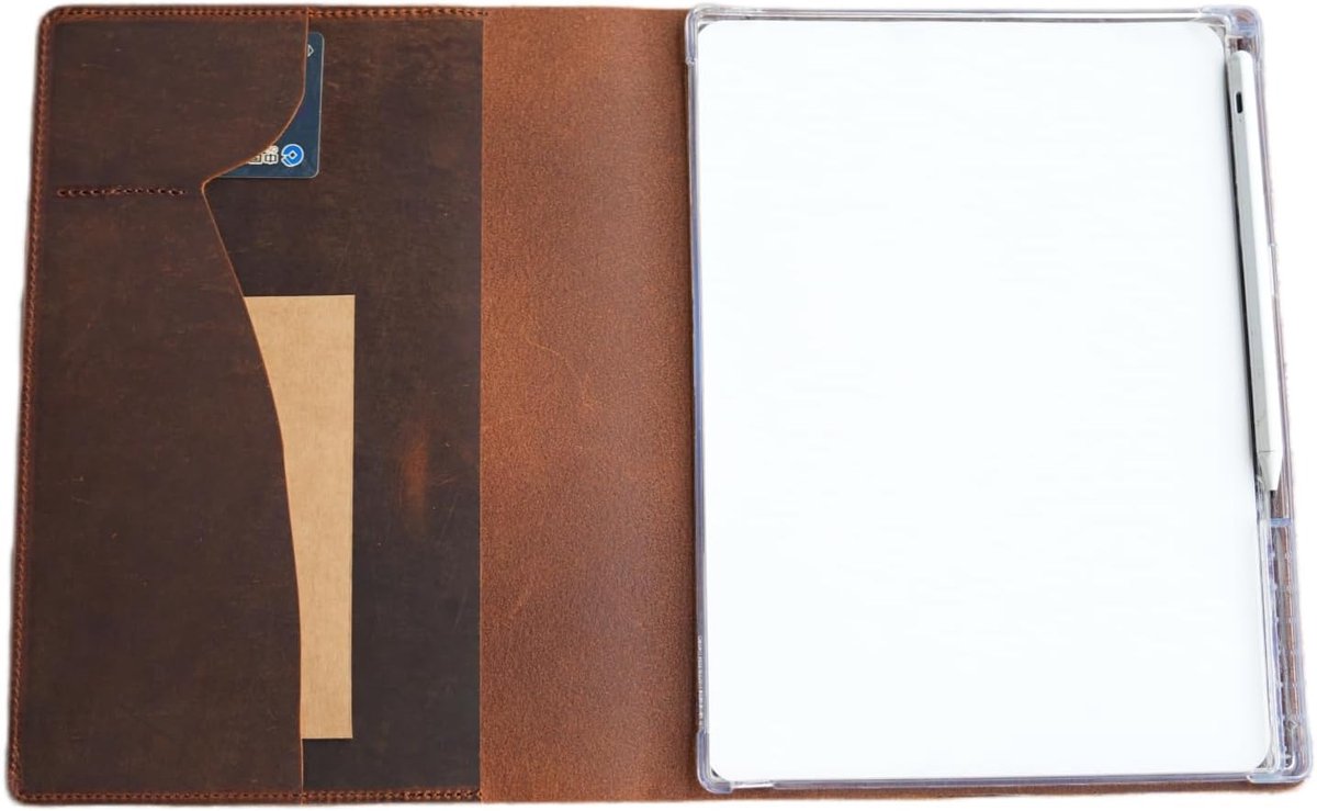 SnelShoppen - Echt Lederen Folio Case met Pen Houder voor 11.8 inch Tablet, Bruine Folio Cover voor Opmerkelijk Papier Pro, Perfecte Bescherming en Op