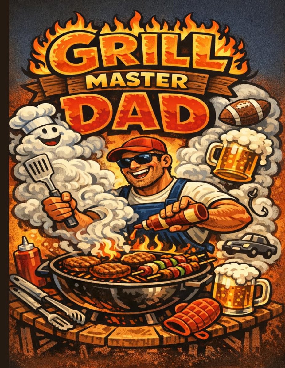 SnelShoppen - Grill Master Dad Planner (8.5x11) | Groot BBQ Receptenboek & Grill Logboek | Notities voor Rookovens, Kookuitjes & Tuin BBQ Journal