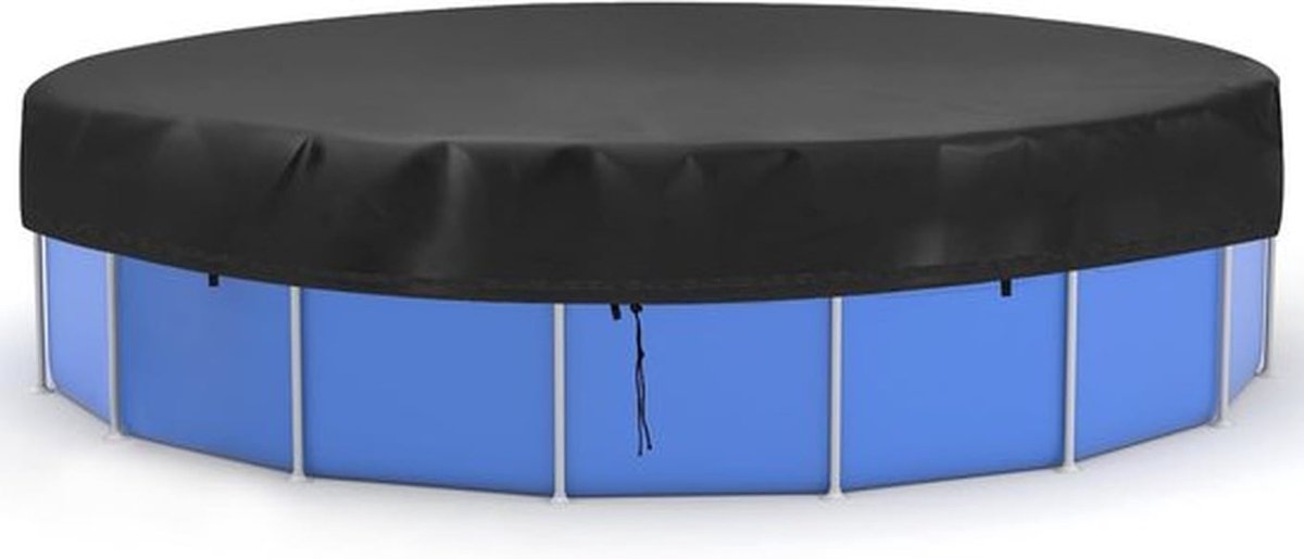 Zwembadafdekking rond 460cm | Afdekzeil met UV-bescherming | 420D Oxford materiaal | Zwart