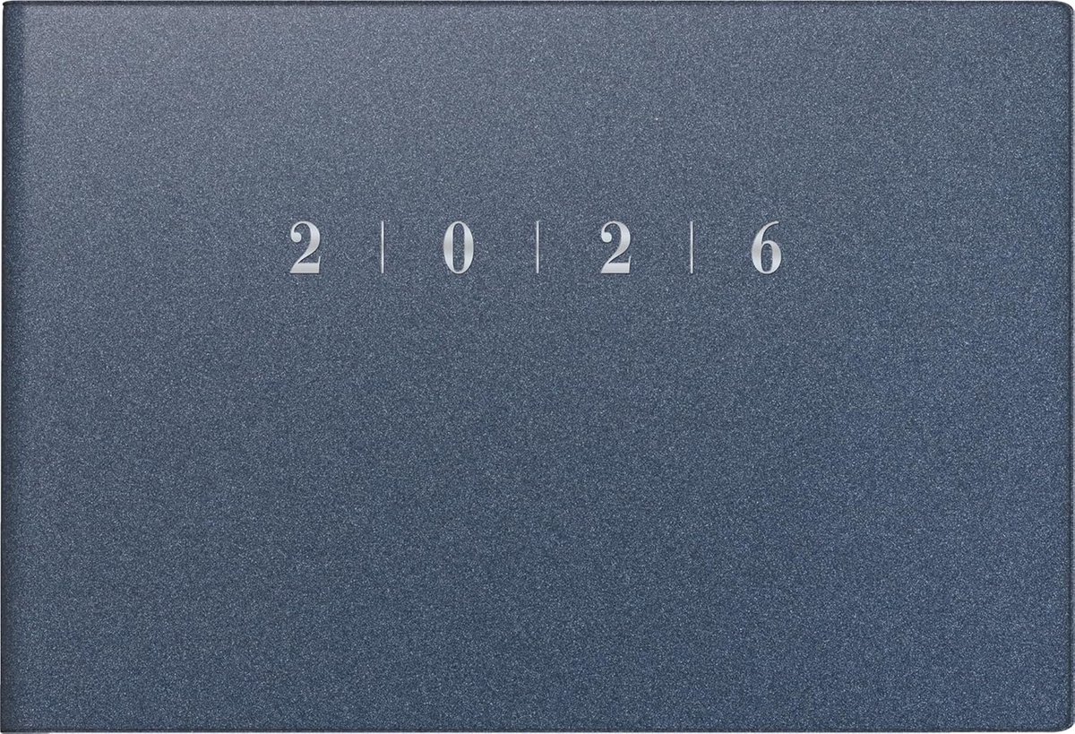 SnelShoppen - Pocket Kalender A6 Landscape 2026 | Blauw, Plastic, 128 Pagina's, Weekoverzicht, Jaaroverzicht, Maandplanning, Vakantiedata Duitsland