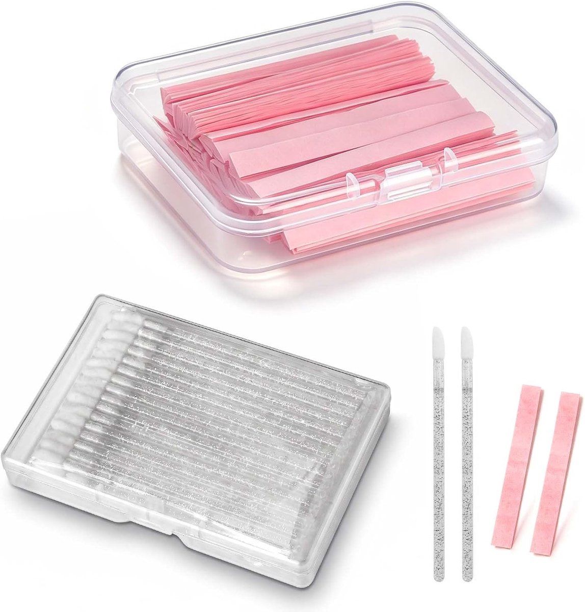 Wimperverhogingsstrips met 50 wattenschijfjes en reinigingsstaafjes voor professionele Lash Lift accessoires en verzorging